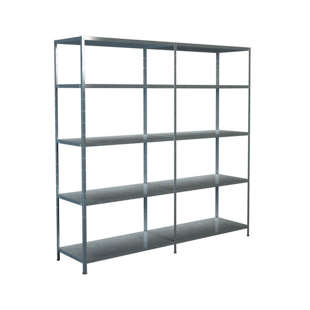SCHULTE REGALWELT Grundregal mit Anbauregal, HxBxT 200 x 200 x 50 cm, 425 kg Traglast (max.), 10 Böden - silberfarben