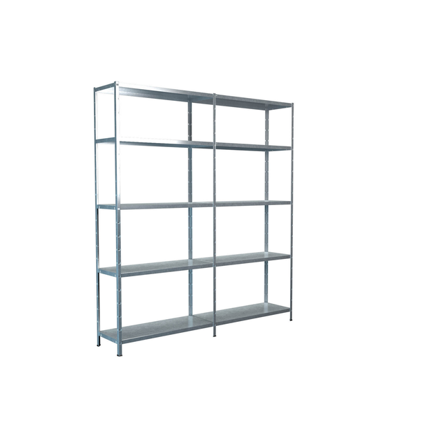 SCHULTE REGALWELT Grundregal mit Anbauregal, HxBxT 200 x 180 x 35 cm, 425 kg Traglast (max.), 10 Böden - silberfarben