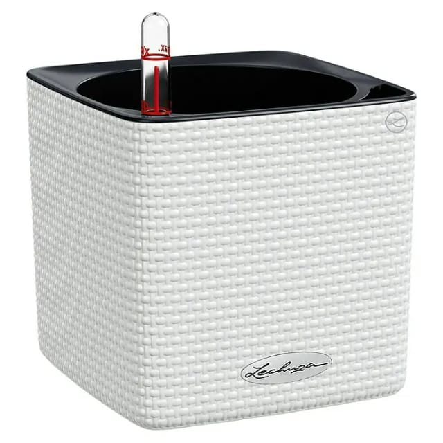 LECHUZA Pflanzgefäß »CUBE«, BxHxT: 14 x 13,5 x 29,3 cm, weiß - weiss