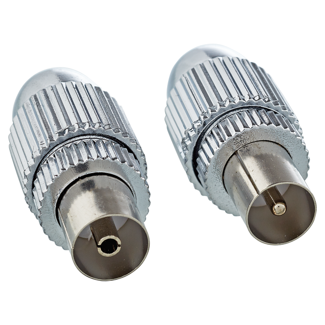 SCHWAIGER Koaxstecker, Stecker-Koaxbuchse Set vernickelt