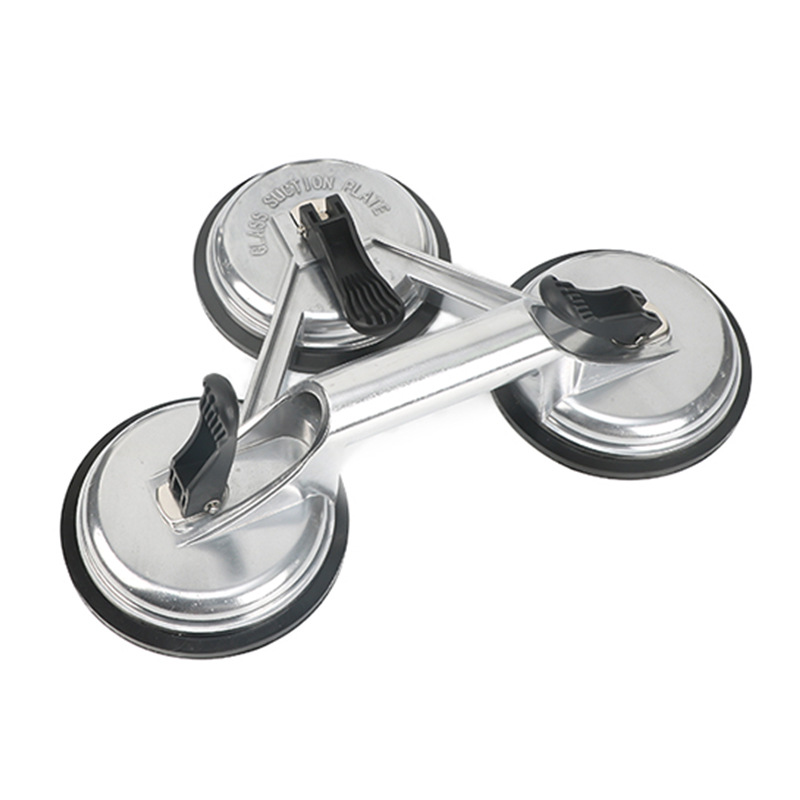 Hochleistungs-saugnapf Aus Aluminiumlegierung Zum Anheben Von Fenstern, 3 Platten, Für Schiebefenster, Fliesen, Spiegel, Blech Und Autodellen, Silberfarben