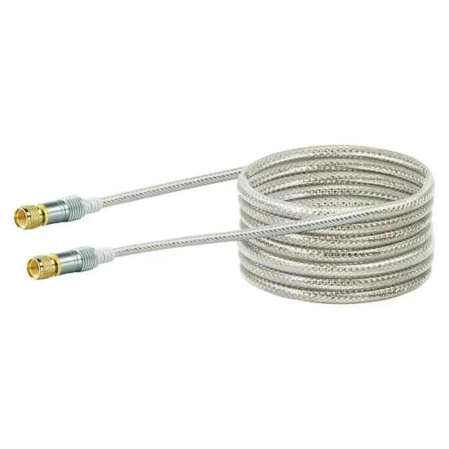 SCHWAIGER Anschlusskabel, SAT-Anschlusskabel 10 m 110 dB 4-fach geschirmt weiss