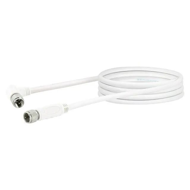 SCHWAIGER SAT-Anschlusskabel, 1,5 m, 75 Ohm, 110 db, Weiß - weiss