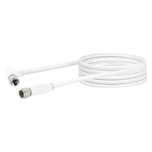 SCHWAIGER Anschlusskabel, SAT-Anschlusskabel 3 m 110 dB F-Stecker weiss