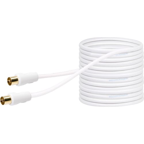 SCHWAIGER Antennenkabel, mit vergold. Stecker 19 m 90 dB weiss 2-fach geschirmt