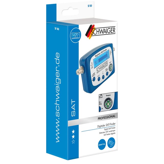 SCHWAIGER SAT-Finder, mit LED Display mit LCD Display u. Kompass