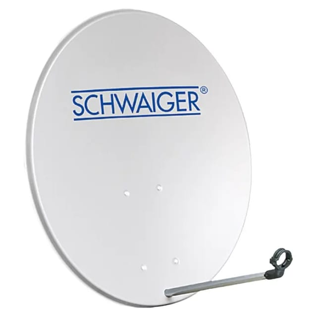 SCHWAIGER Antenne, Basic Alu Line Spiegel 80 cm, rund vormontiert, weiss