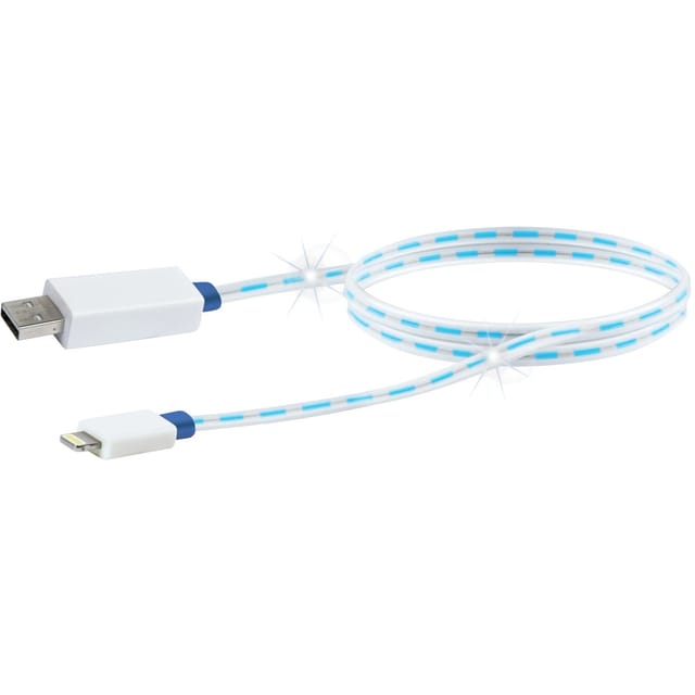 SCHWAIGER Ladekabel, Apple Lightning Kabel C48B 90 cm, blau beleuchtet
