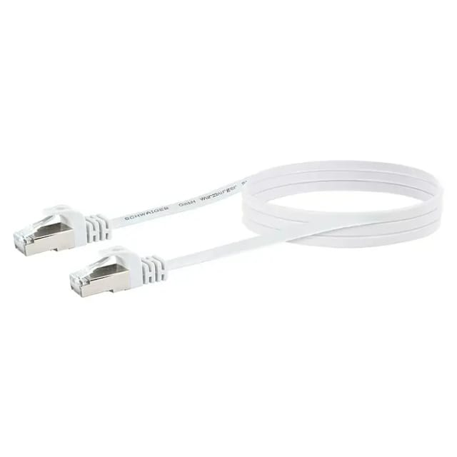SCHWAIGER Netzwerkkabel, CAT6 Flachkabel weiss