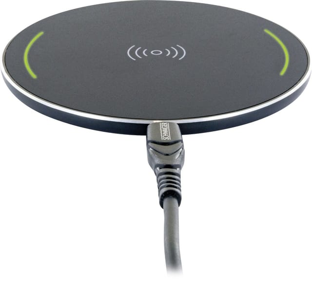 SCHWAIGER Ladeplatte, Univ.QI Wireless Ladeplatte 10W, Alu, schwarz