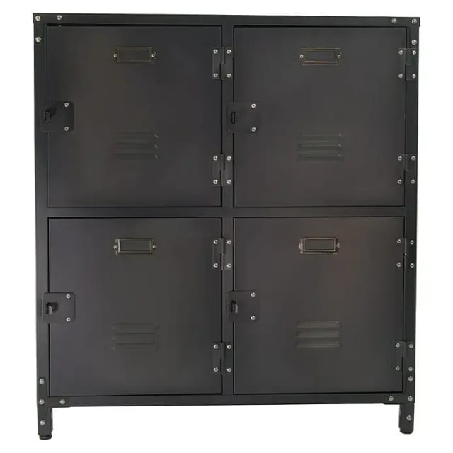 Metallschrank, BxHxT: 75 x 82,5 x 35 cm, Stahl, schwarz