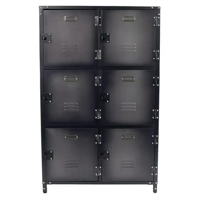 Metallschrank, BxHxT: 75 x 120 x 35 cm, Stahl, schwarz