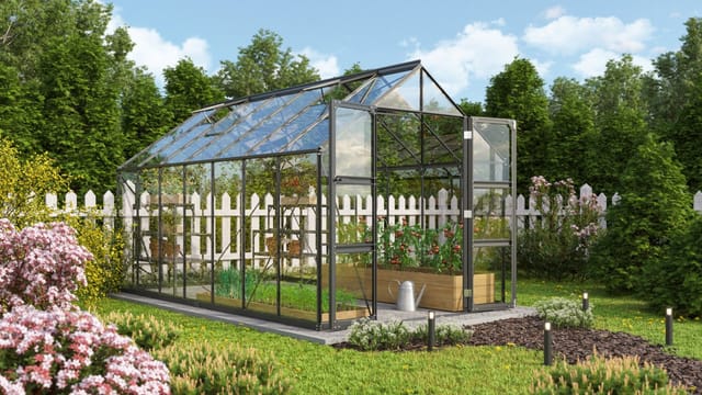 VITAVIA Gewächshaus »Domus 11500«, BxHxL: 257 x 246 x 449 cm - schwarz