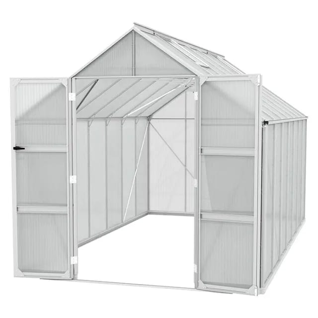 VITAVIA Gewächshaus »Domus 11500«, BxHxL: 257 x 252 x 449 cm - silberfarben