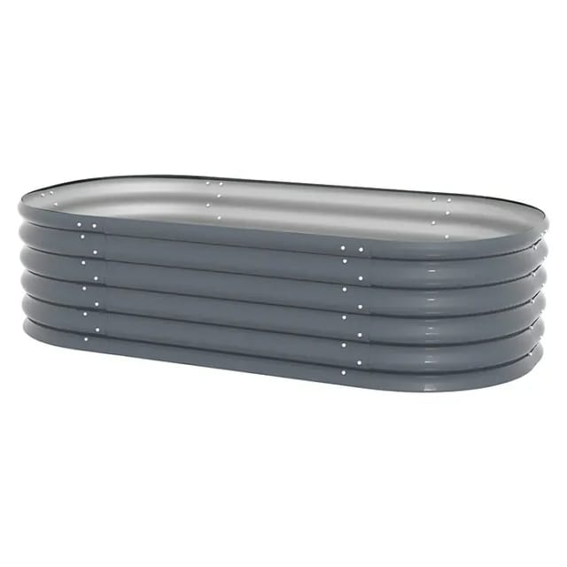 VITAVIA Hochbeet »Terra Rund«, BxHxL: 82,1 x 40,1 x 162,1 cm, Zincalume® - grau