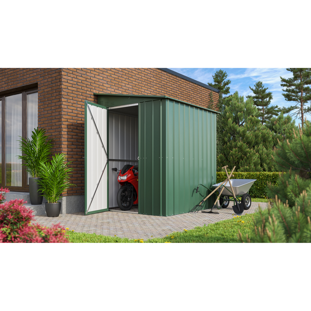 Globel Gerätehaus »LeanTo«, Metall, BxHxT: 155 x 203 x 180 cm (Außenmaße inkl. Dachüberstand) - gruen