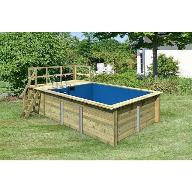 KARIBU Rechteckpool, braun, 14164 l, BxH: 353x125 cm
