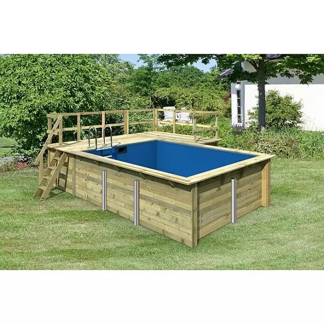 KARIBU Rechteckpool, braun, 14164 l, BxH: 490.5x125 cm