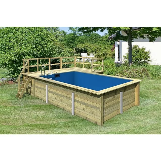 KARIBU Pool, Holz, 17500 l, BxH: 490.5x125 cm - braun