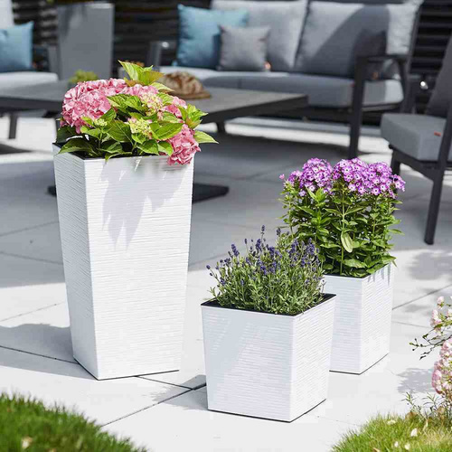SIENA GARDEN Pflanzgefäß »Modern«, Kunststoff, weiß, rechteckig - weiss Bild 5