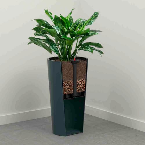 SIENA GARDEN Pflanzgefäß »Modern«, Kunststoff, graphitfarben, rund - grau
