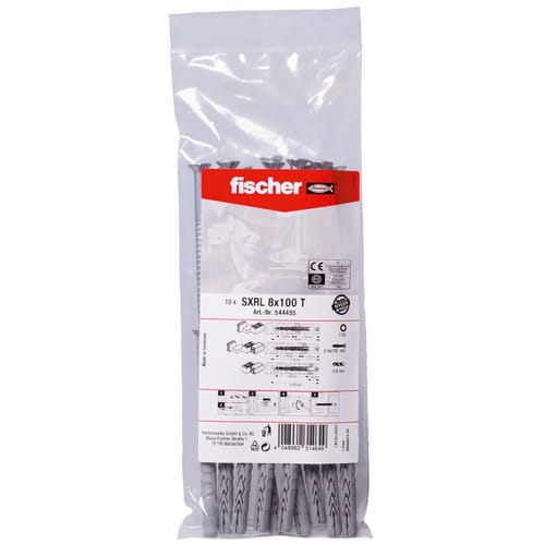 FISCHER Langschaftdübel »SXRL«, 8 mm x 100 mm, inkl. Schrauben - grau