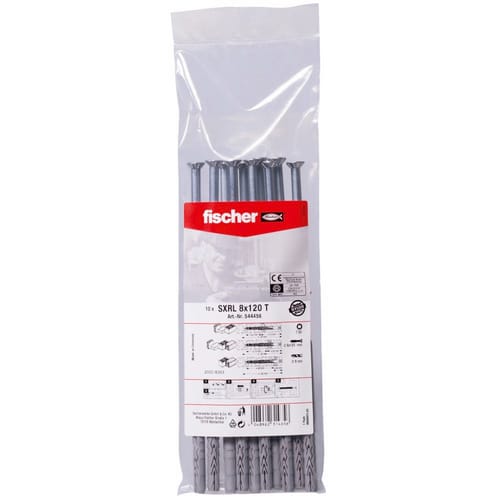 FISCHER Langschaftdübel »SXRL«, 8 mm x 120 mm, inkl. Schrauben - grau