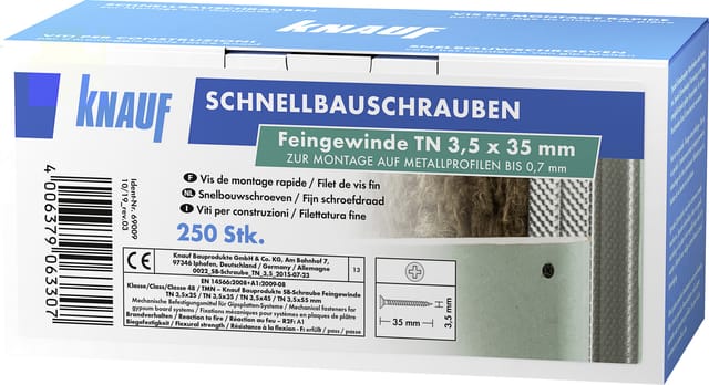 KNAUF Schrauben, ØxL: 3,5 x 35 mm, Stahl, 251 Stück - schwarz