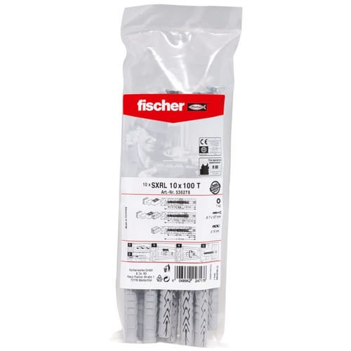 FISCHER Langschaftdübel »SXRL«, 10 mm x 100 mm, inkl. Schrauben - grau