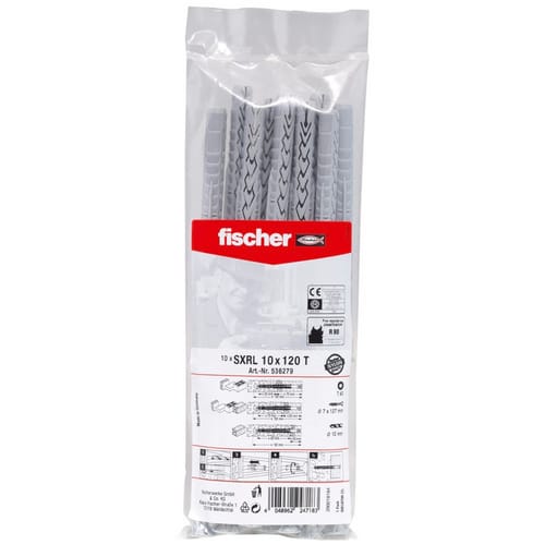 FISCHER Langschaftdübel »SXRL«, 10 mm x 120 mm, inkl. Schrauben - grau