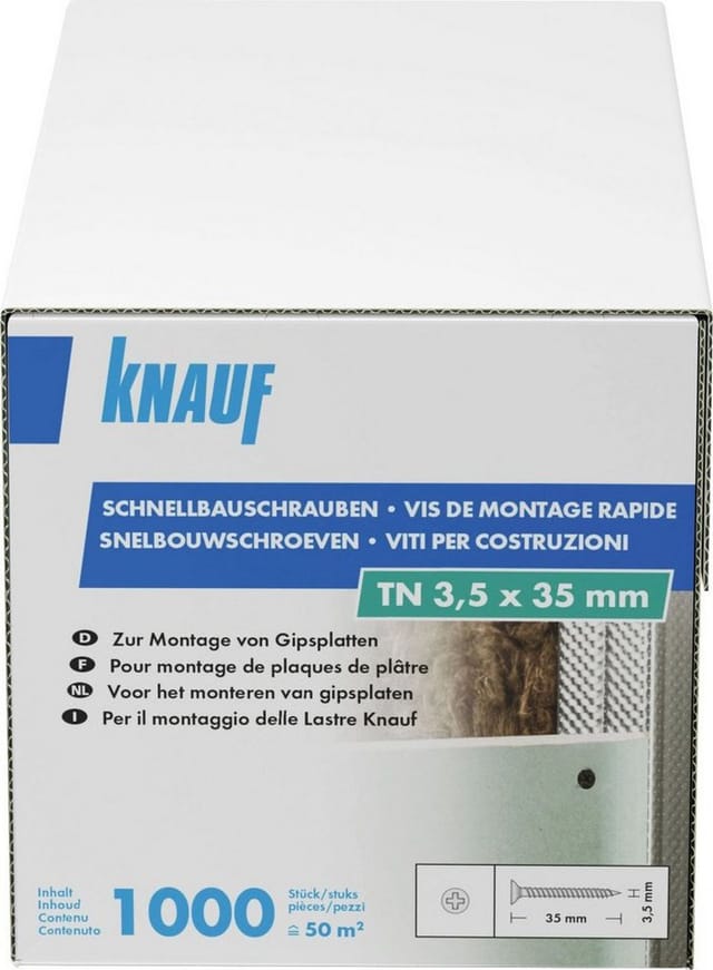 KNAUF Schrauben, ØxL: 3,5 x 35 mm, Stahl, 1000 Stück - schwarz