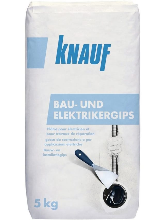KNAUF Montagegips »Bau- und Elektrikergips«, geeignet für: Wand & Decke, 5 kg - grau