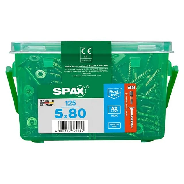SPAX T20-Edelstahlschraube »T-STAR plus«, 46 x 80 mm, rostfreier Edelstahl - silberfarben