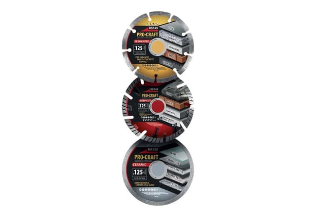 Procraft Ds3.125 Diamanttrennscheiben Set 3 Tlg. 125 X 22,23 Mm