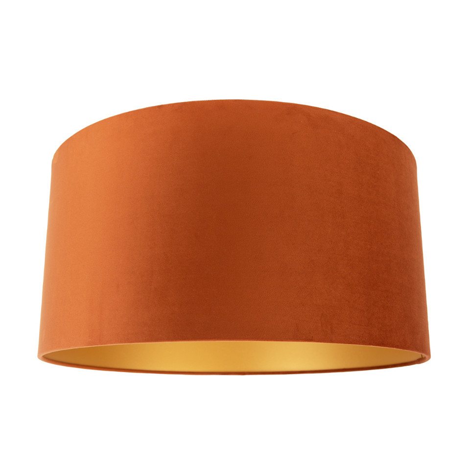 Qazqa Stofflampenschirm Orange Mit Goldener Innenseite 50/50/25 Bild 3