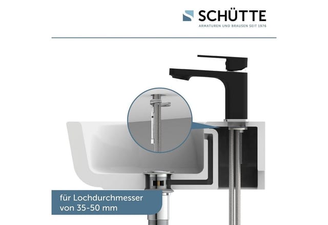 SCHÜTTE Waschtischarmatur »Madagaskar«, Messing, matt und glänzend, ⅜" - schwarz
