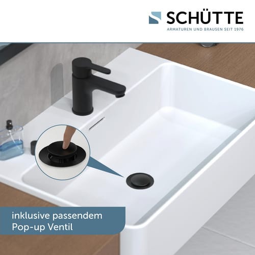 SCHÜTTE Waschtischarmatur »Denver«, Messing, matt, ⅜" - schwarz