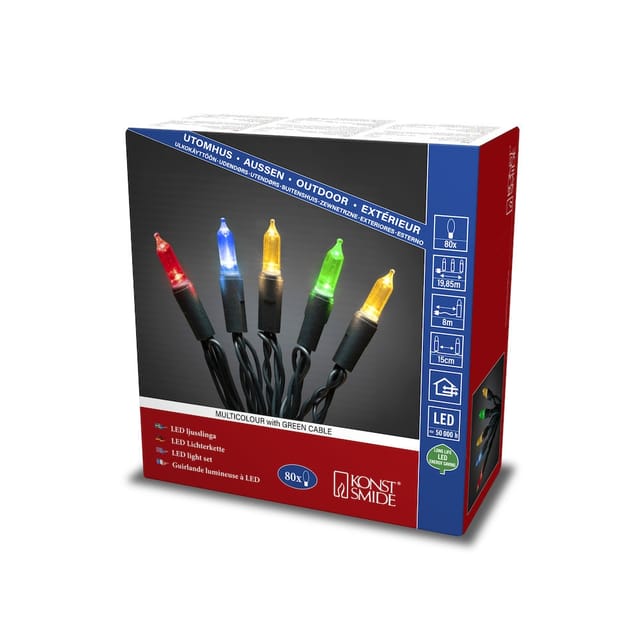 Konstsmide LED Mini-Lichterkette, 4,8 W, Kunststoff - gruen