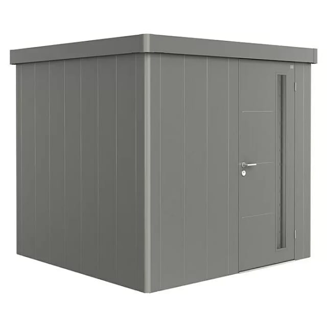 BIOHORT Gerätehaus »Neo 2B«, Metall, BxHxT: 236 x 222 x 236 cm (Außenmaße inkl. Dachüberstand) - grau