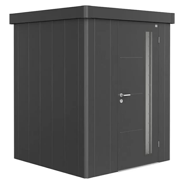 BIOHORT Gerätehaus »Neo 1A«, Stahl, BxHxT: 180 x 222 x 180 cm (Außenmaße inkl. Dachüberstand) - grau