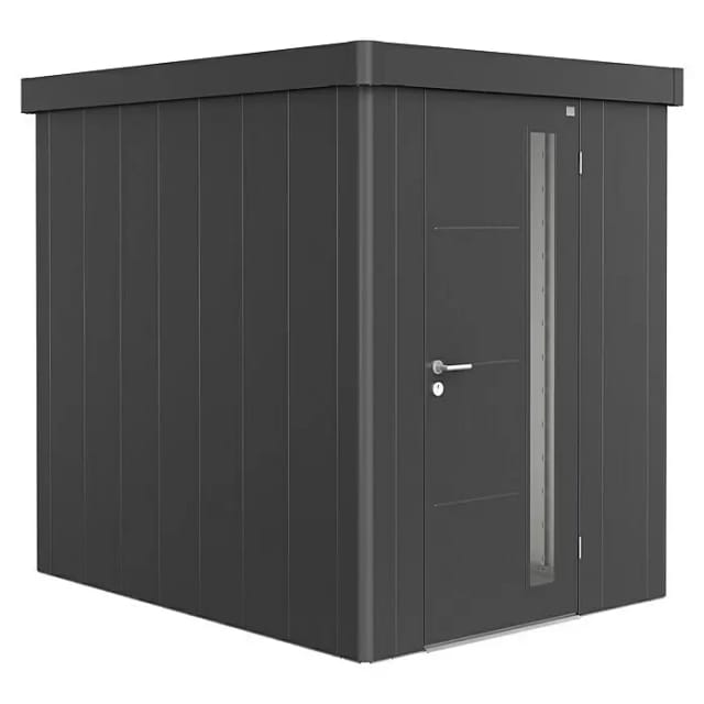 BIOHORT Gerätehaus »Neo 2A«, Stahl, BxHxT: 180 x 222 x 236 cm (Außenmaße inkl. Dachüberstand) - grau