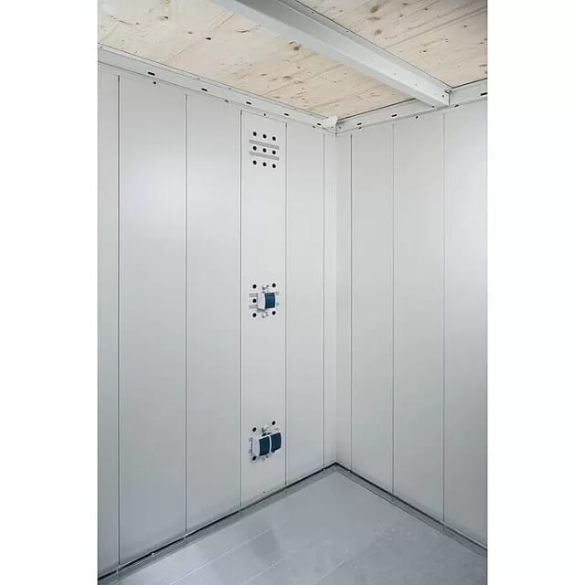 BIOHORT Elektro-Montagepaneel »Neo«, E-Montagepaneel für Gerätehaus Europa, LxB: 28 x 204 cm - grau