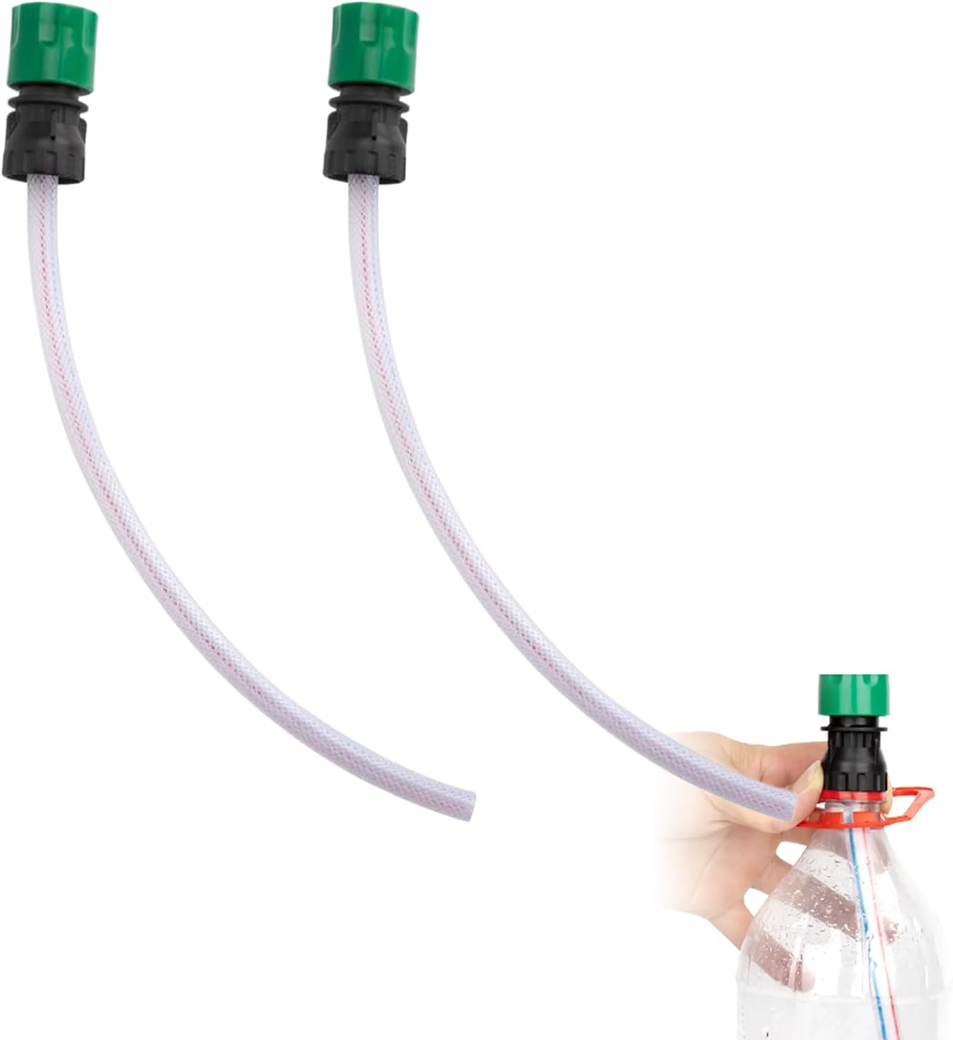 2 Flaschenadapter, 30 Cm Transparenter Schlauch, Hochdruckanschluss, Für Auto- Und Gartenreinigung