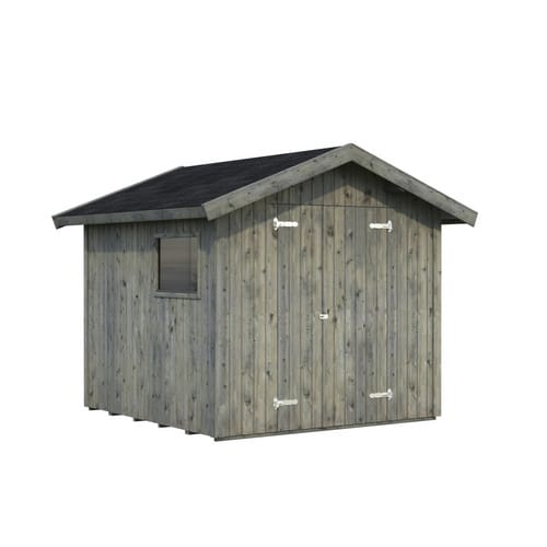 PALMAKO Gerätehaus »Nils«, Holz, BxHxT: 279 x 238 x 239 cm (Außenmaße inkl. Dachüberstand) - grau