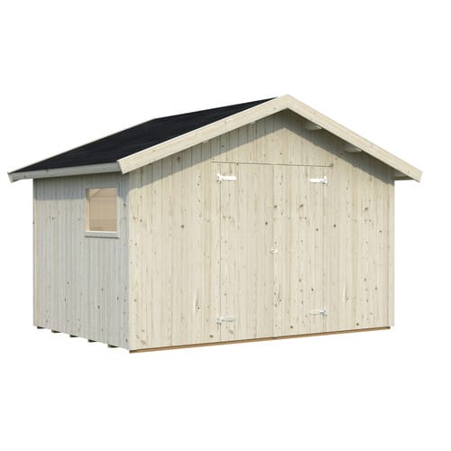 PALMAKO Gerätehaus »Nils«, Holz, BxHxT: 392 x 259 x 239 cm (Außenmaße inkl. Dachüberstand) - braun