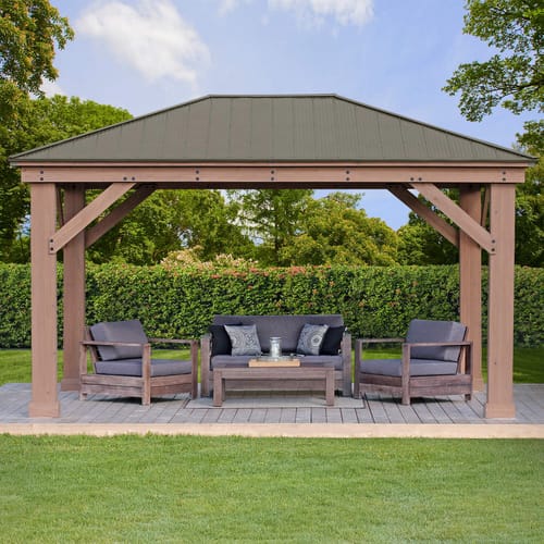 Westmann Holzpavillon »Devon«, Walmdach, rechteckig, BxHxT: 490 x 315 x 371 cm - beige