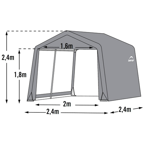 SHELTERLOGIC Gartenhaus »Zeltgarage«, Kunststoff, BxHxT: 240 x 240 x 240 cm (Außenmaße inkl. Dachüberstand) - grau Bild 2