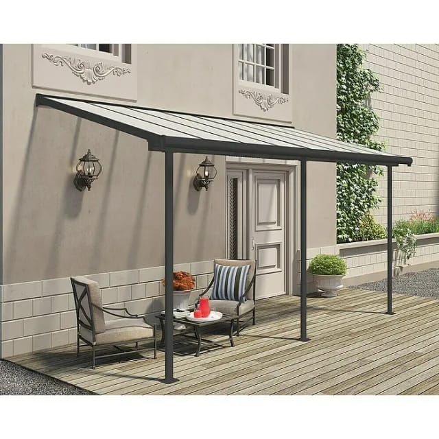 PALRAM Terrassendach »Sierra«, Breite: 447 cm, Dach: Polycarbonat (PC), anthrazit - grau
