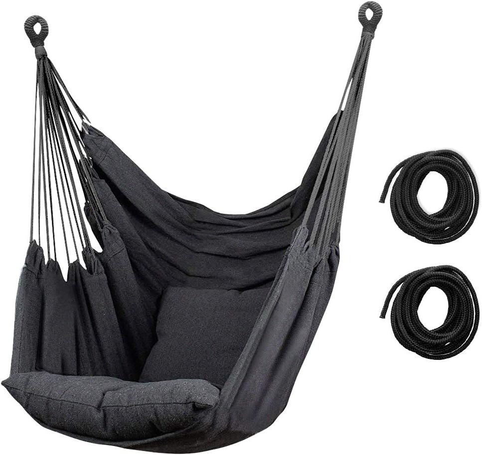 1 Leichte Hängematte Mit Gestell, 320 G, Dickes Segeltuch, Tragkraft 150 Kg, Für Garten Und Camping
