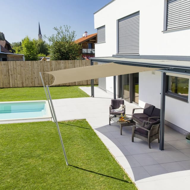 WINDHAGER Sonnensegel, Quadratisch - braun